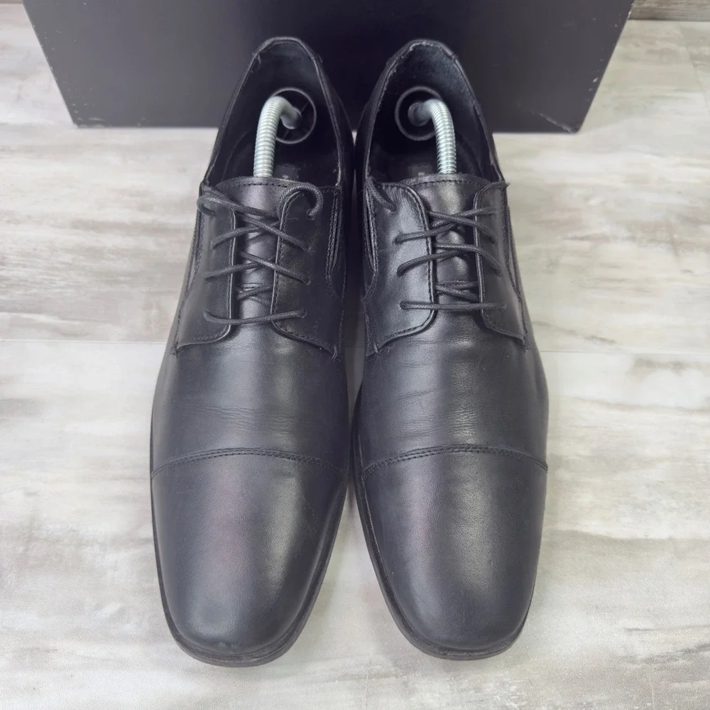 Bostonian 26053 Men Size 10.5 M Dress Shoes Cap Toe Leather Oxford Black